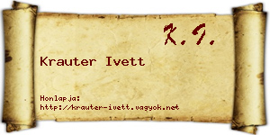 Krauter Ivett névjegykártya